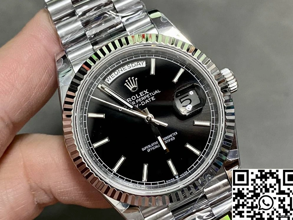 QF v5 Day Date Tungsten Dial Steel Factory Black Rolex M228239-0004 0323